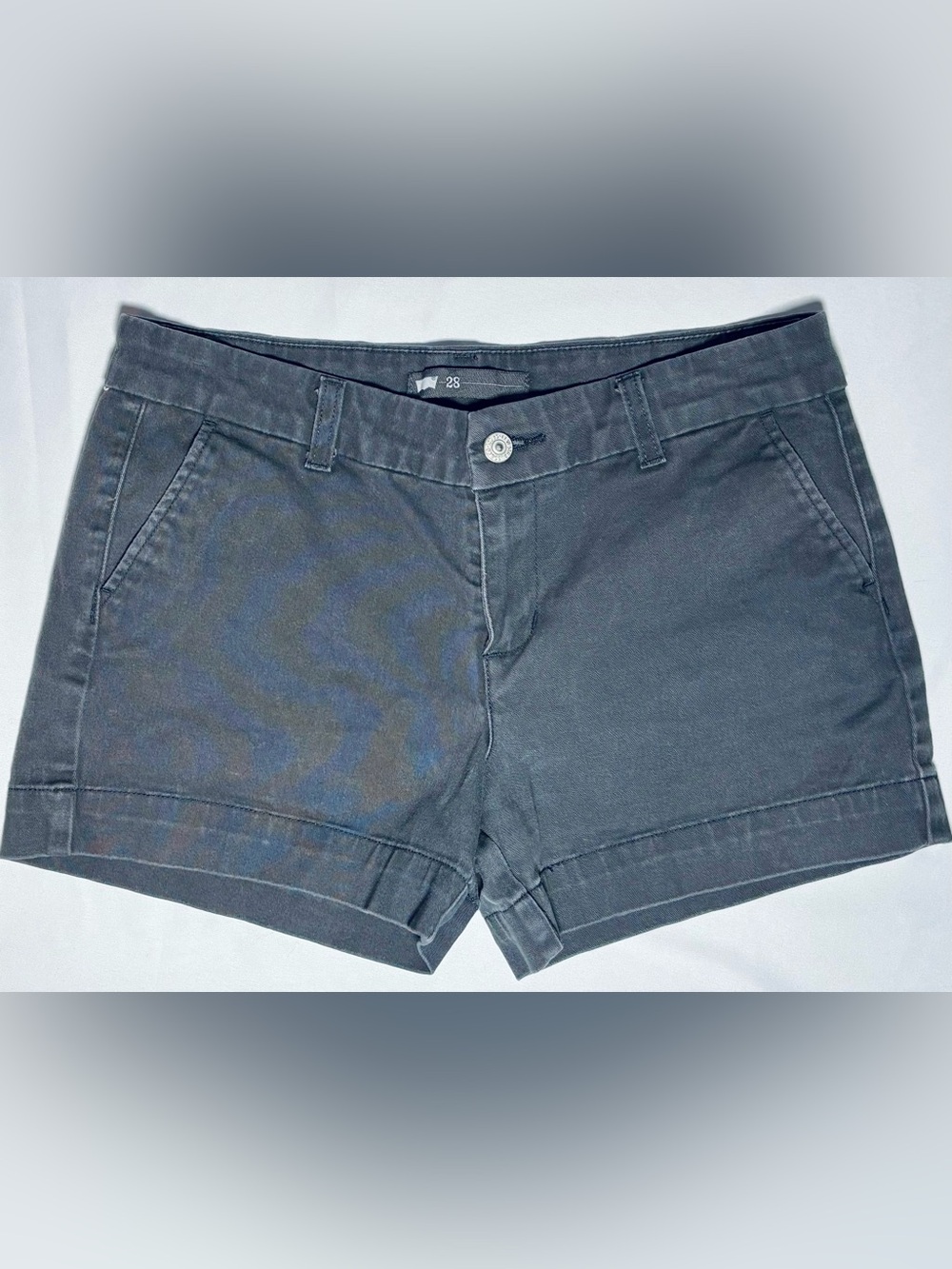 Levi's Chino Shorts Women's Size 28 Dark Gray Logo Pockets Excellent
